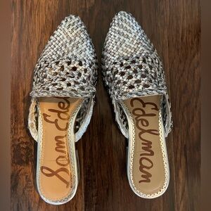 Sam Edelman Silver Woven Mule